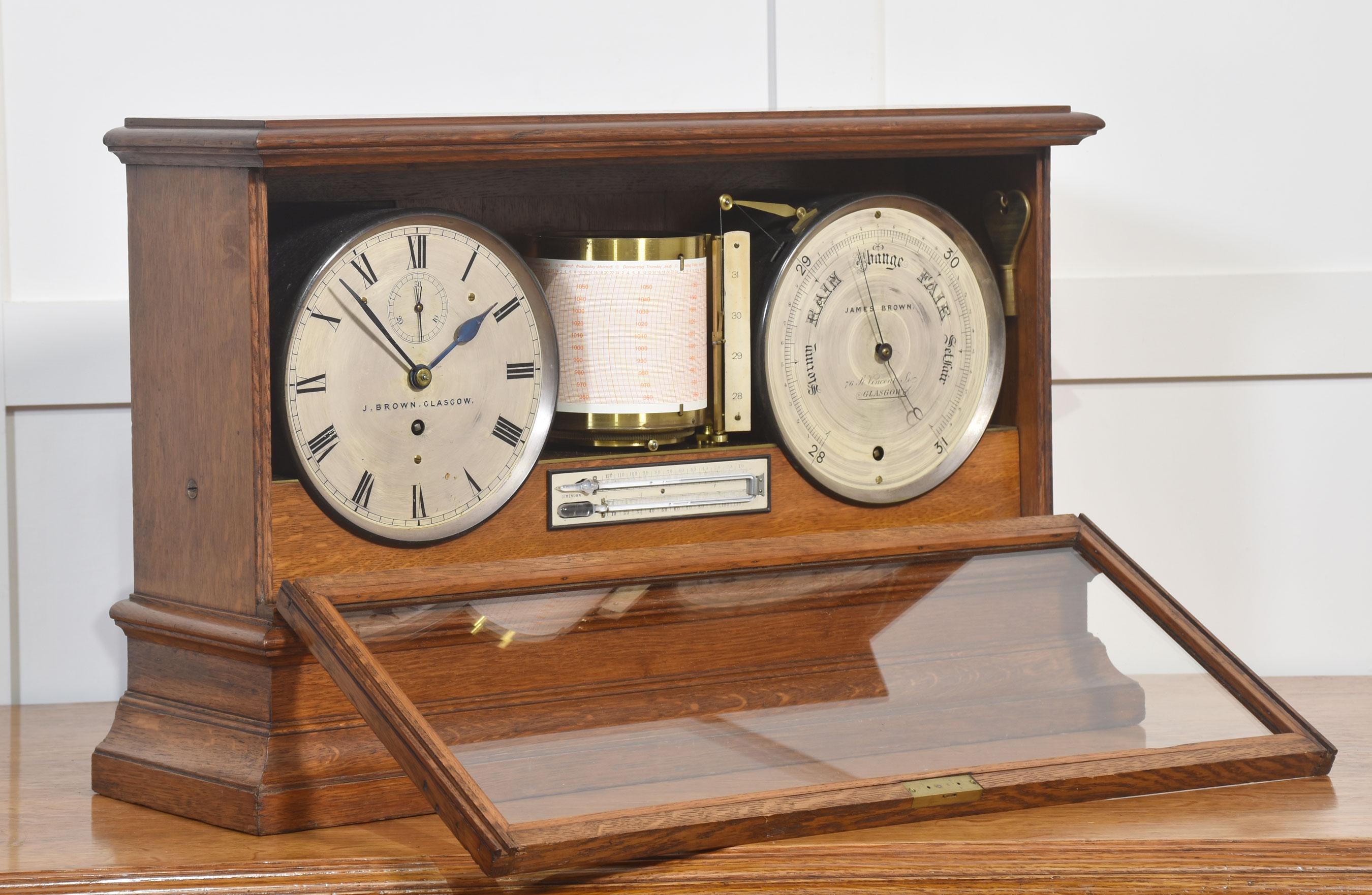 Oak cased weather station For Sale 1