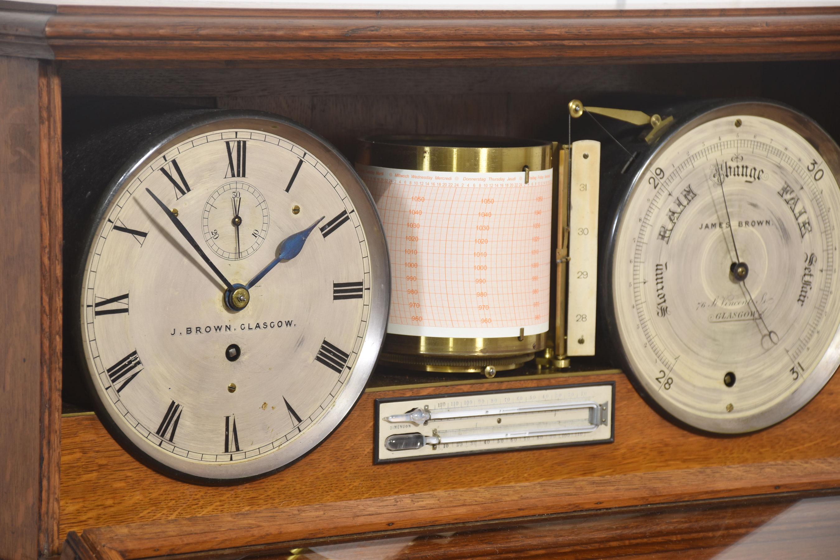 Oak cased weather station For Sale 2