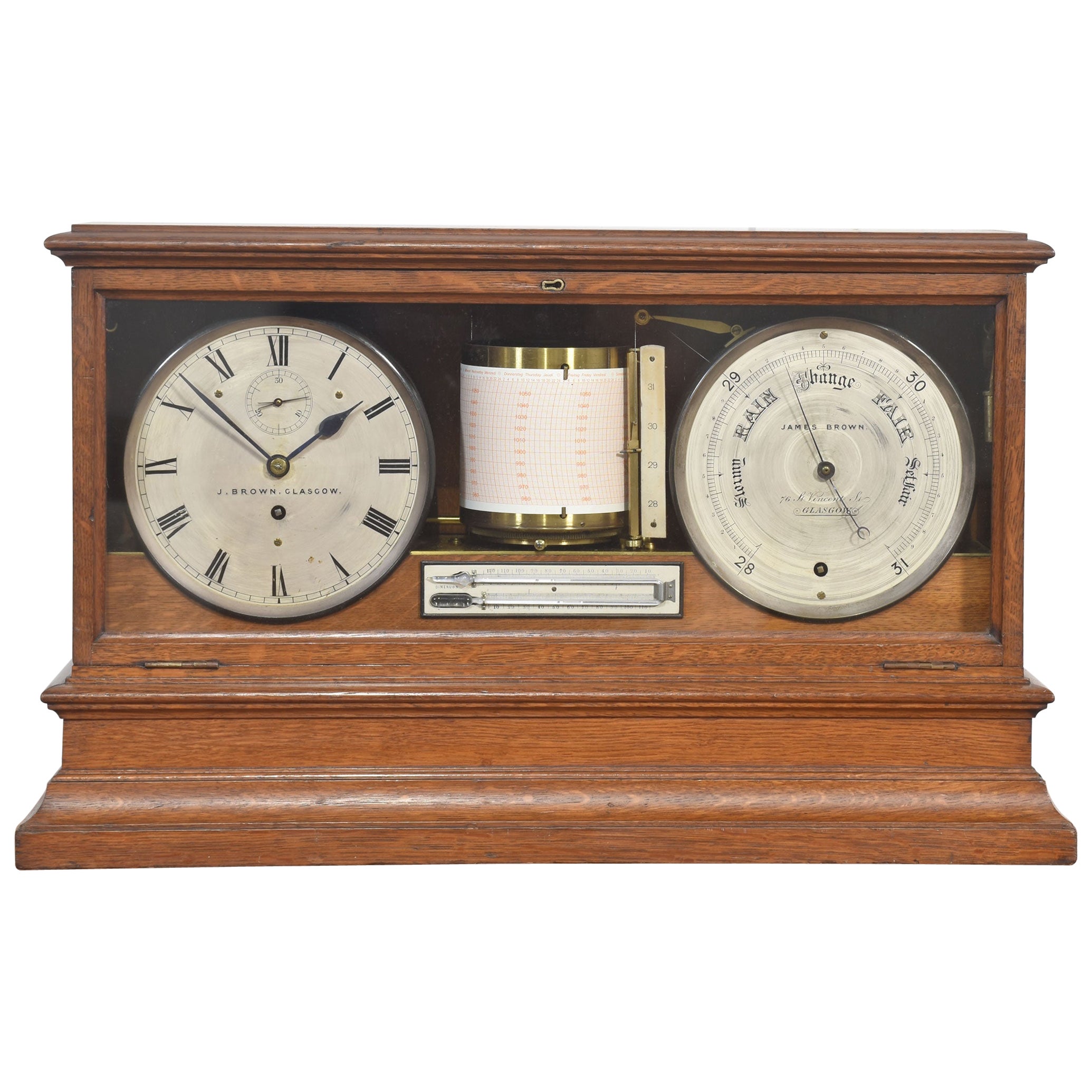 Oak cased weather station For Sale