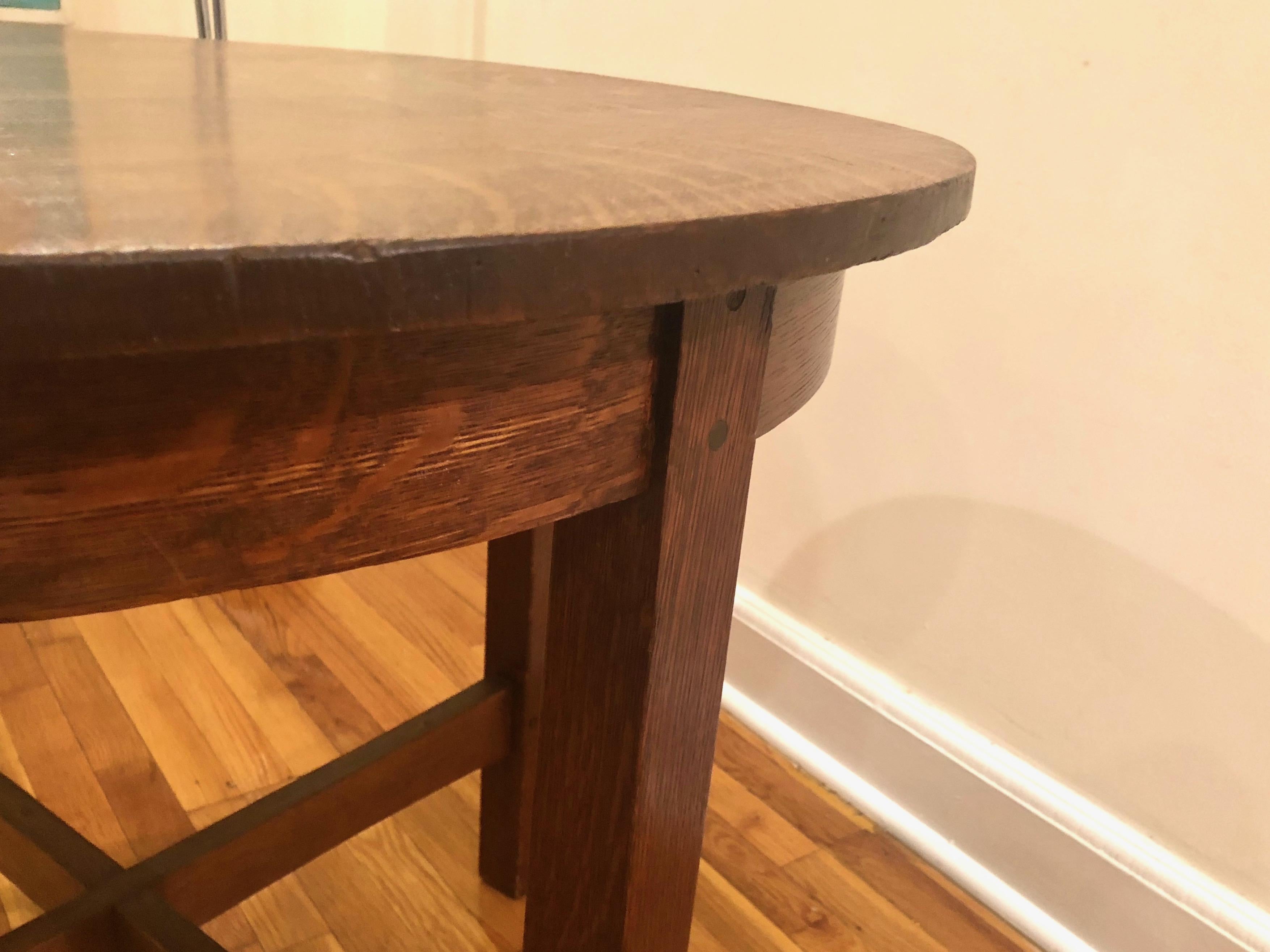 Oak Center or Dining Table by Stickley, USA C. 1910 6