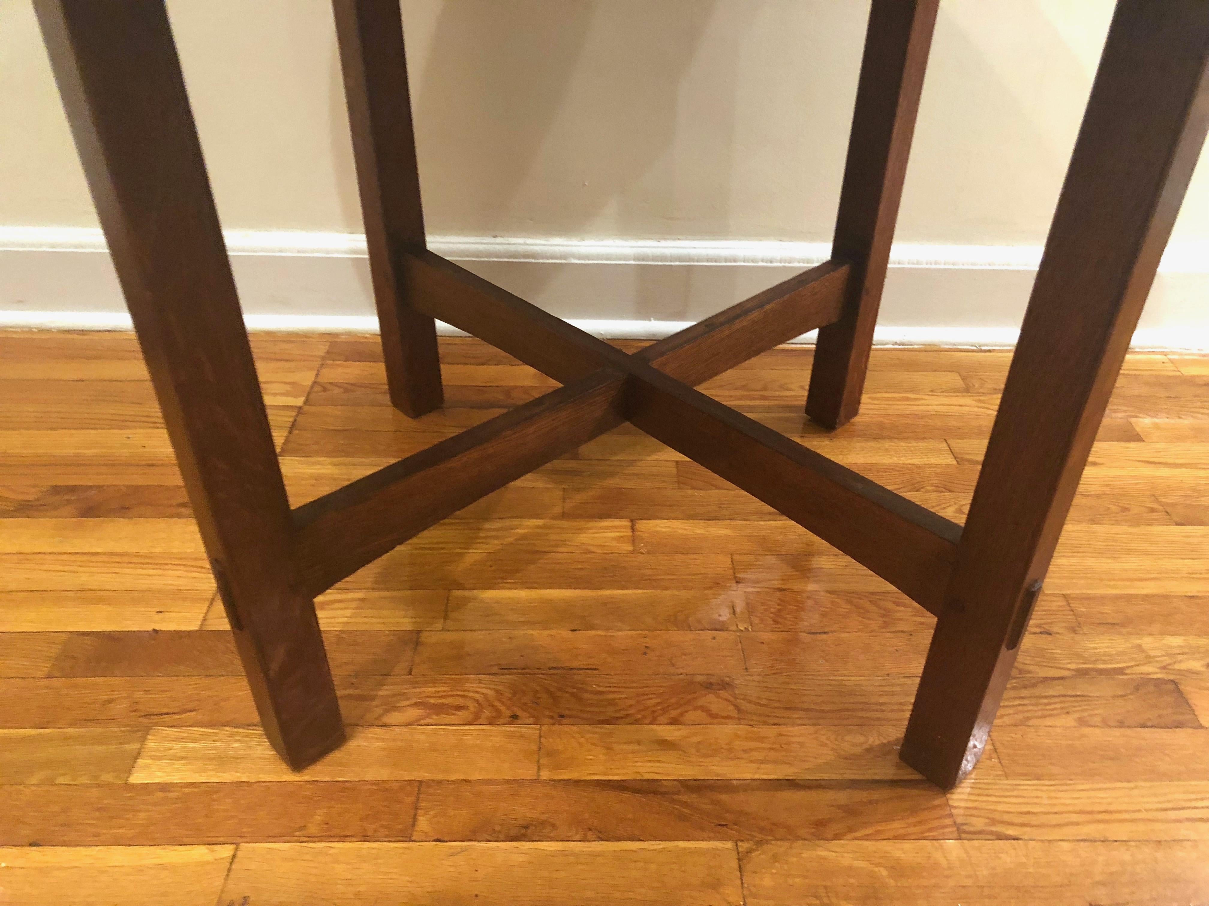 Oak Center or Dining Table by Stickley, USA C. 1910 1