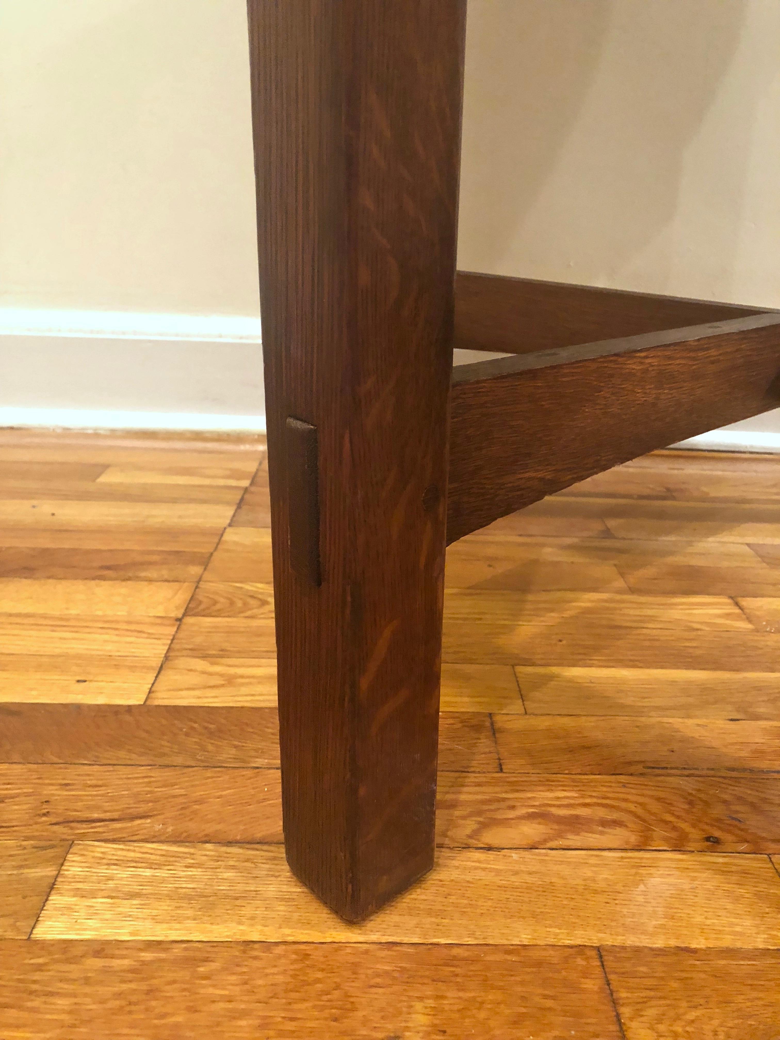 Oak Center or Dining Table by Stickley, USA C. 1910 2