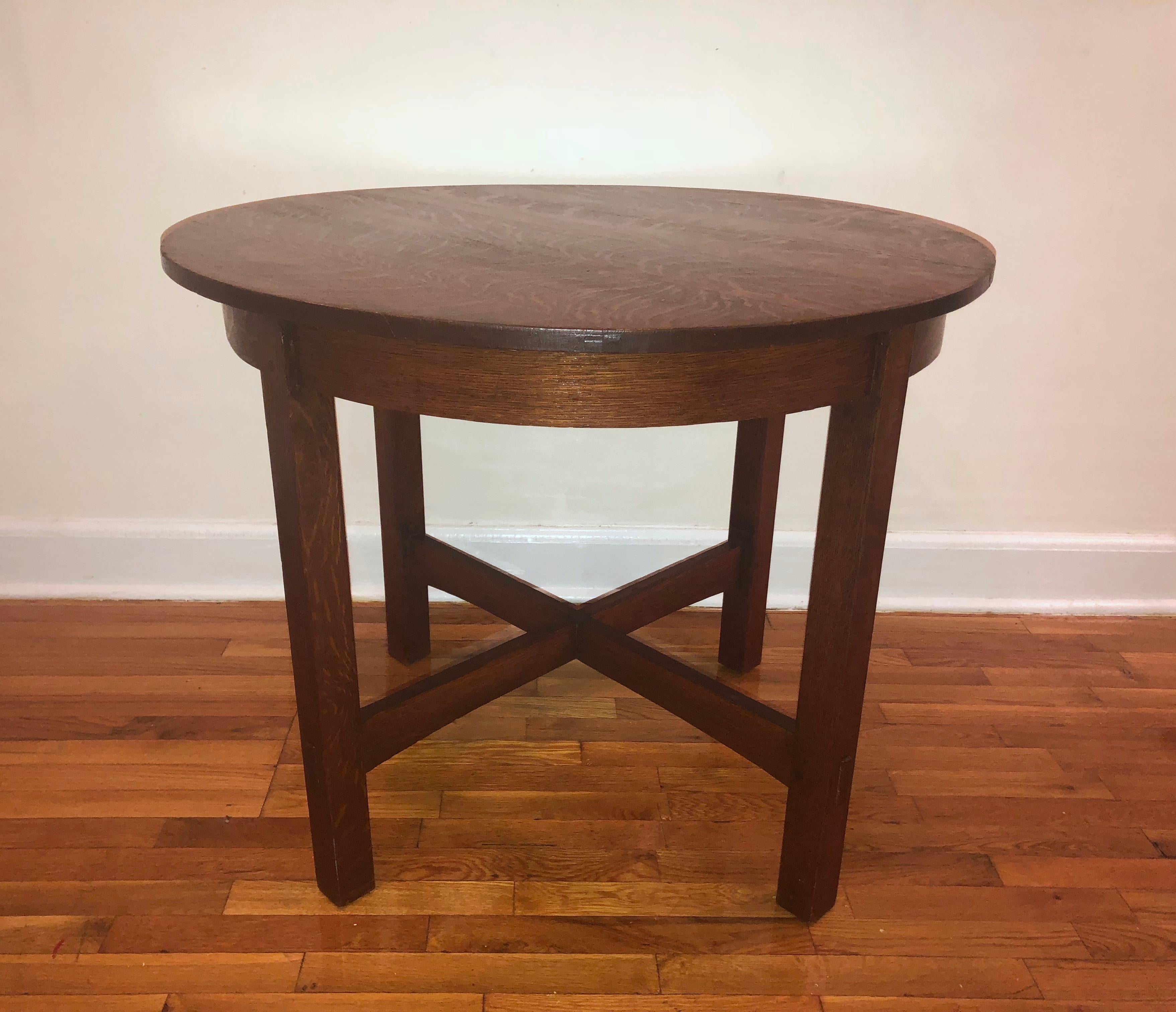 Oak Center or Dining Table by Stickley, USA C. 1910 3