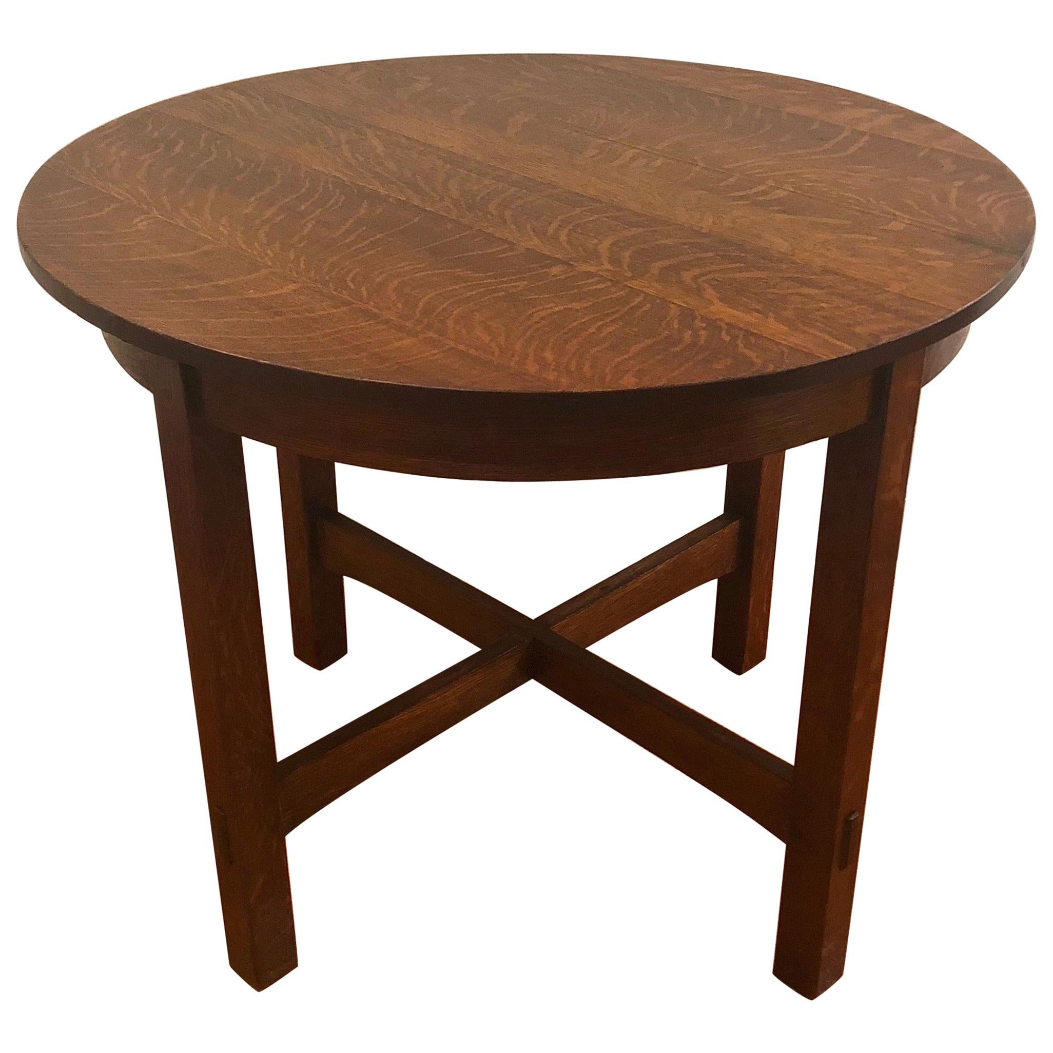 Oak Center or Dining Table by Stickley, USA C. 1910