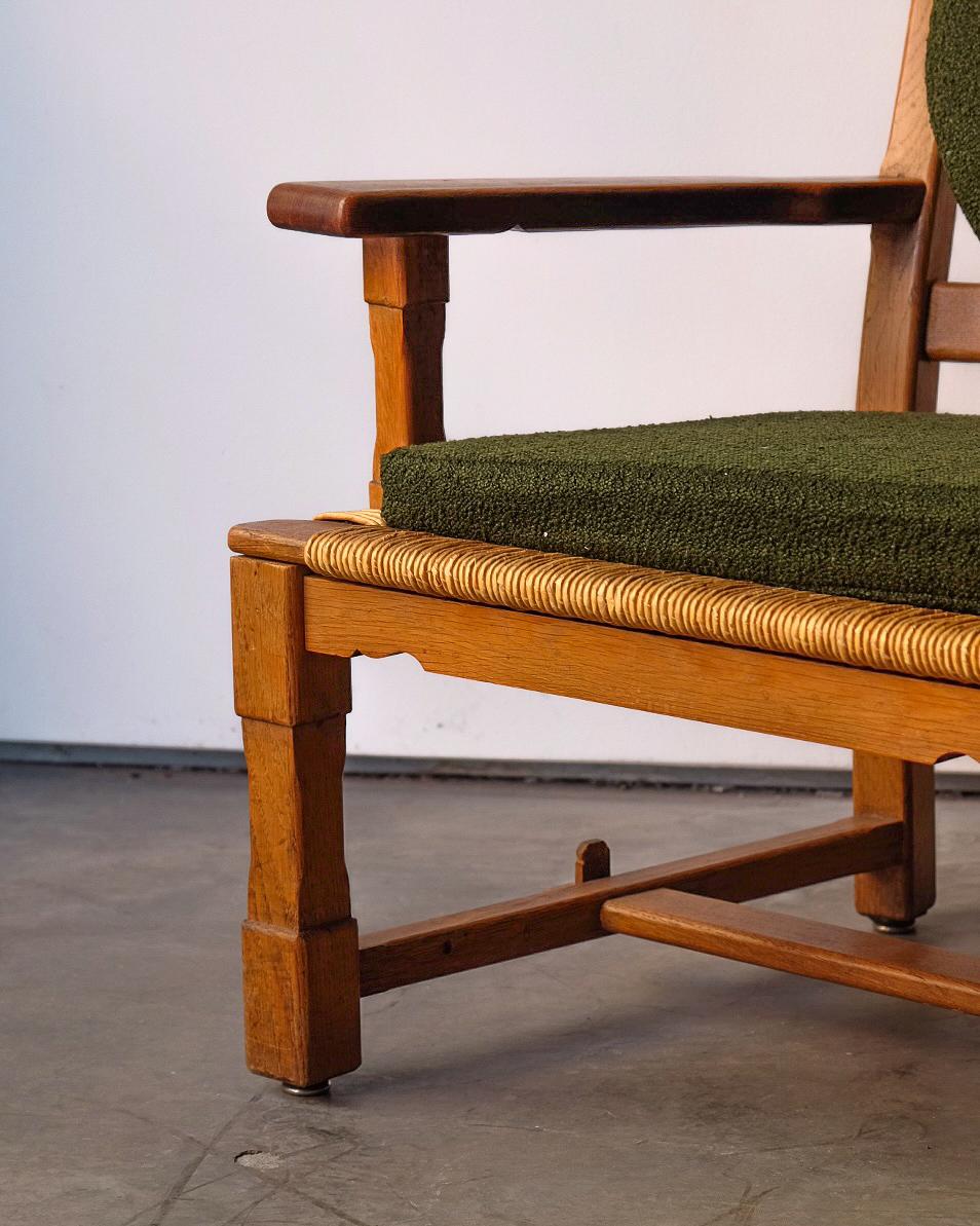 French Oak chair By Guillerme et Chambron For Sale