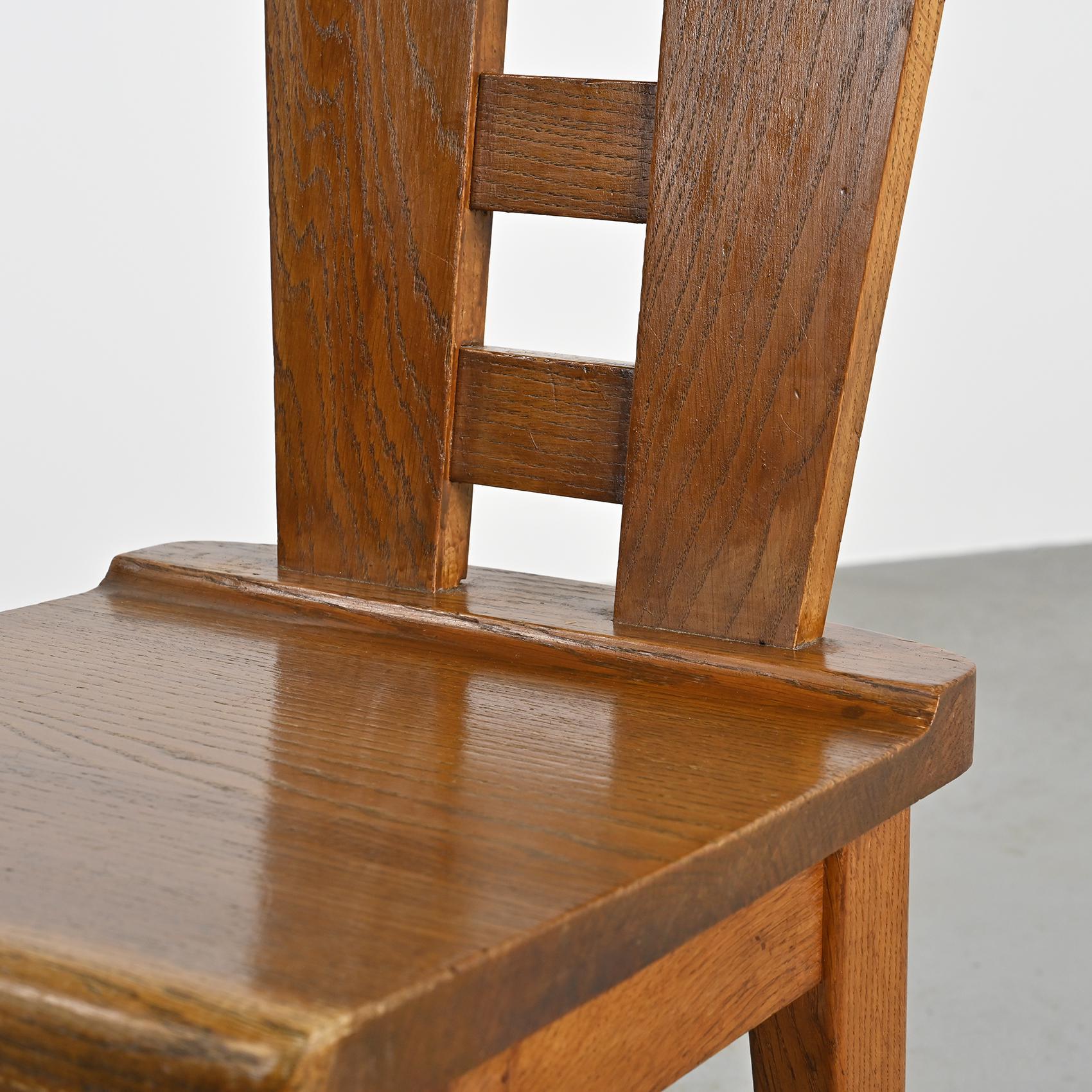 Sedie in Oak di Henri Jacques Le Même, Francia, 1940 ca. 1940, Set di 6 in vendita 3