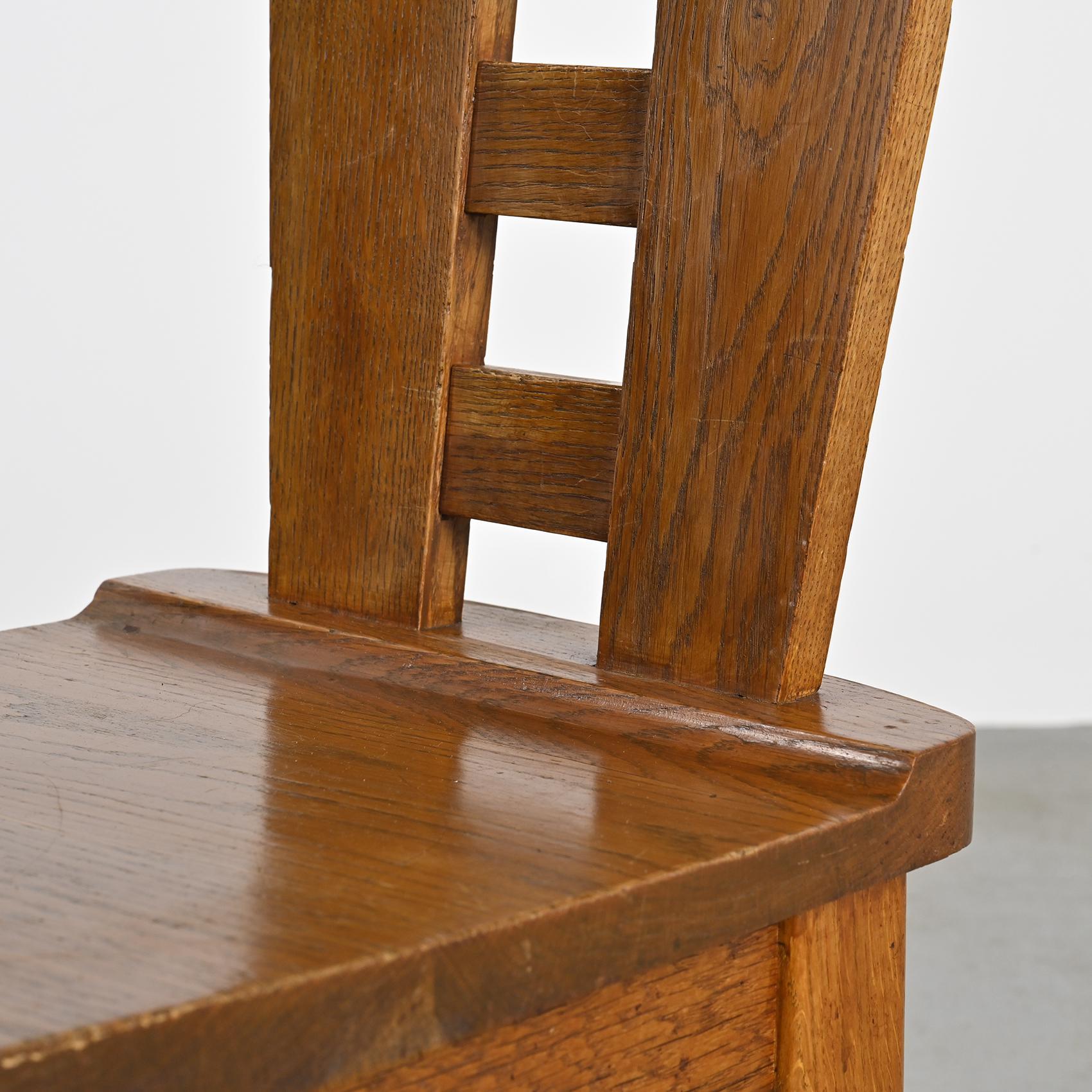 Sedie in Oak di Henri Jacques Le Même, Francia, 1940 ca. 1940, Set di 6 in vendita 4