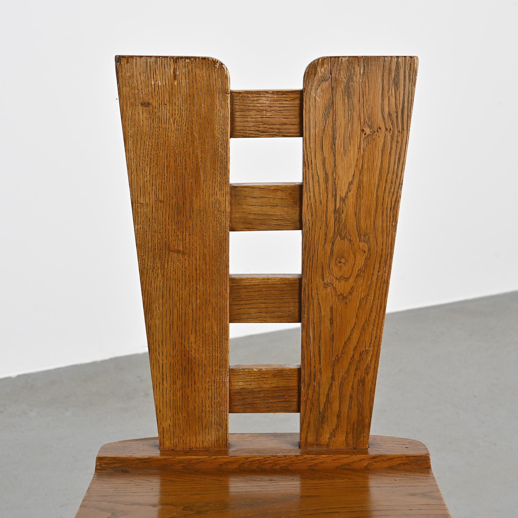 Sedie in Oak di Henri Jacques Le Même, Francia, 1940 ca. 1940, Set di 6 in vendita 5
