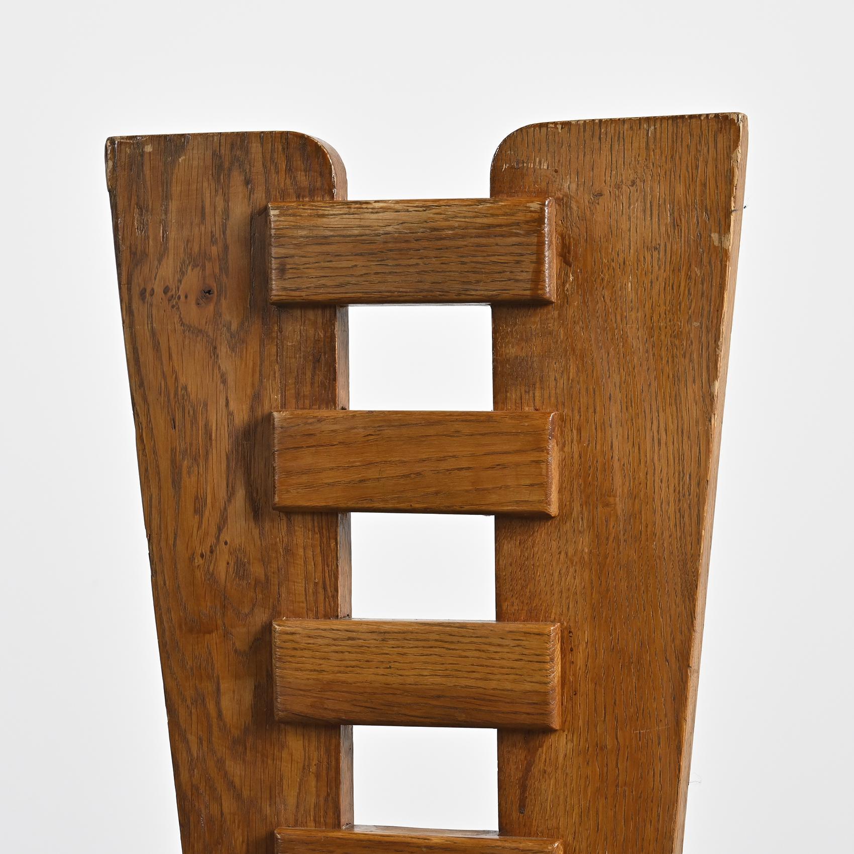 Sedie in Oak di Henri Jacques Le Même, Francia, 1940 ca. 1940, Set di 6 in vendita 6