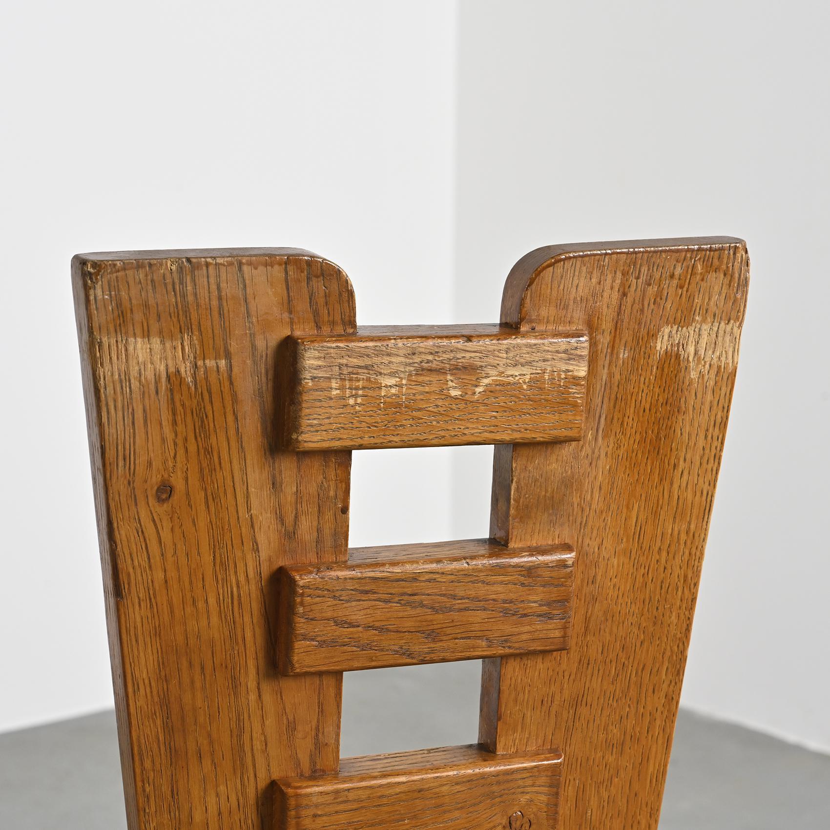 Sedie in Oak di Henri Jacques Le Même, Francia, 1940 ca. 1940, Set di 6 in vendita 9