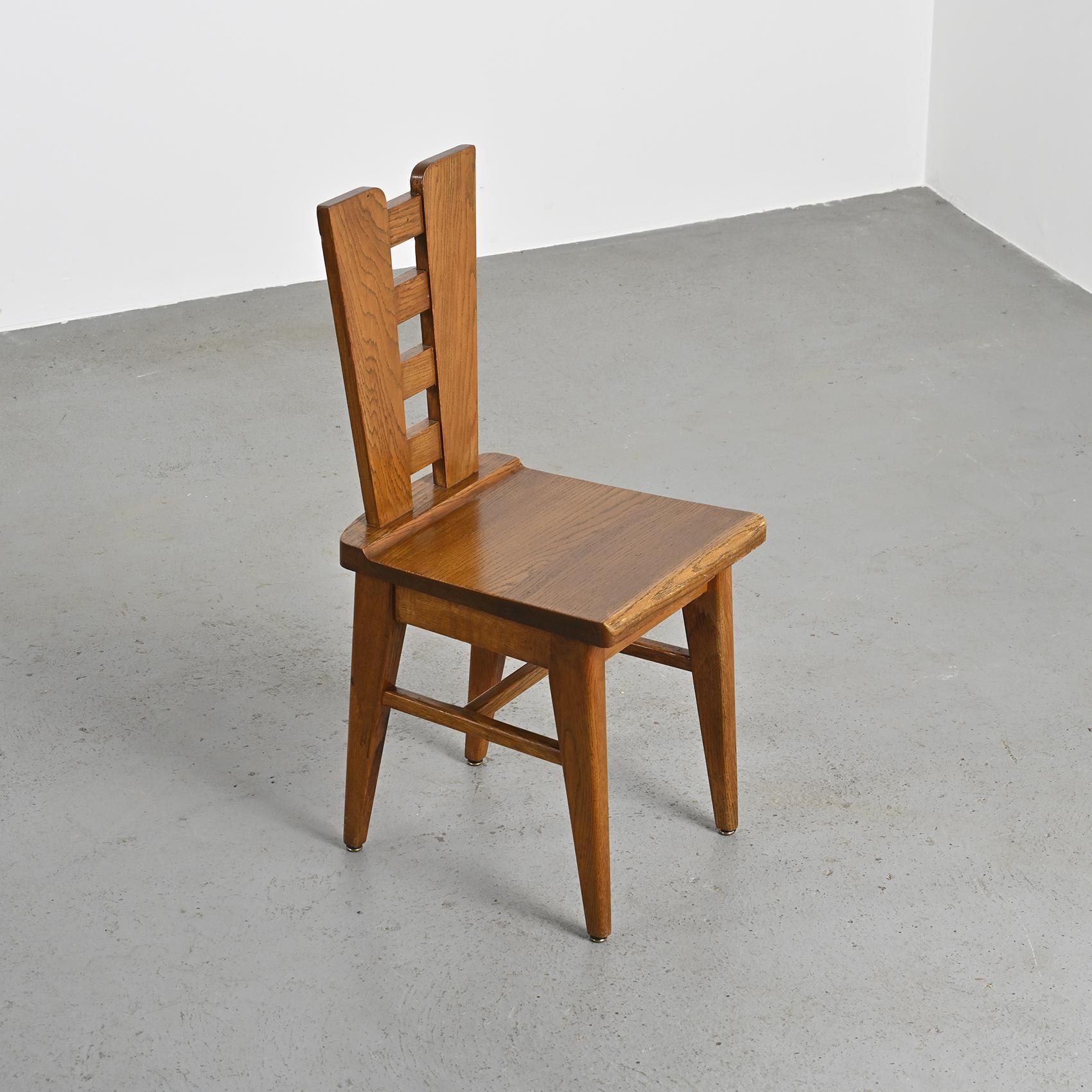 Sedie in Oak di Henri Jacques Le Même, Francia, 1940 ca. 1940, Set di 6 in vendita 1