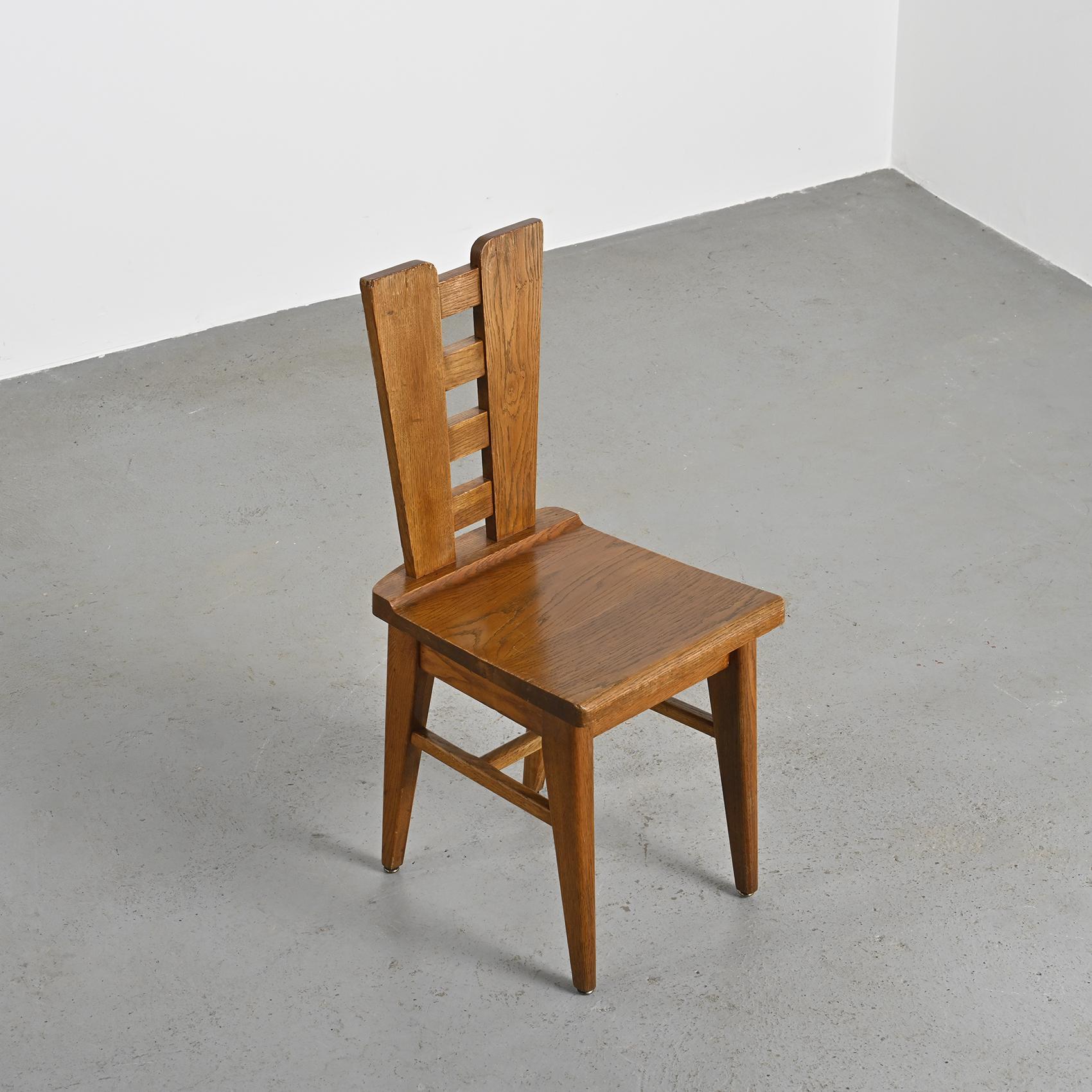 Sedie in Oak di Henri Jacques Le Même, Francia, 1940 ca. 1940, Set di 6 in vendita 2