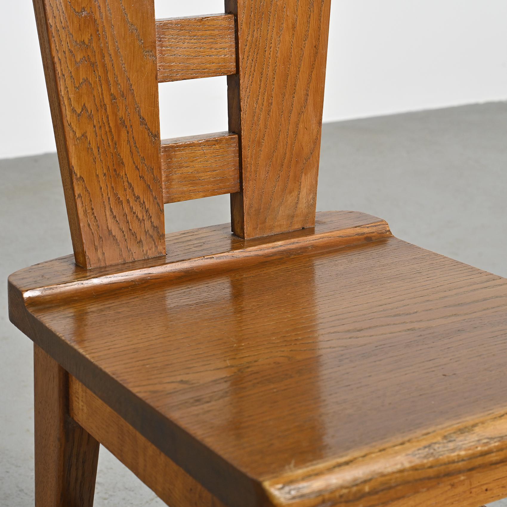 Sedie in Oak di Henri Jacques Le Même, Francia, 1940 ca. 1940, Set di 6 in vendita 2