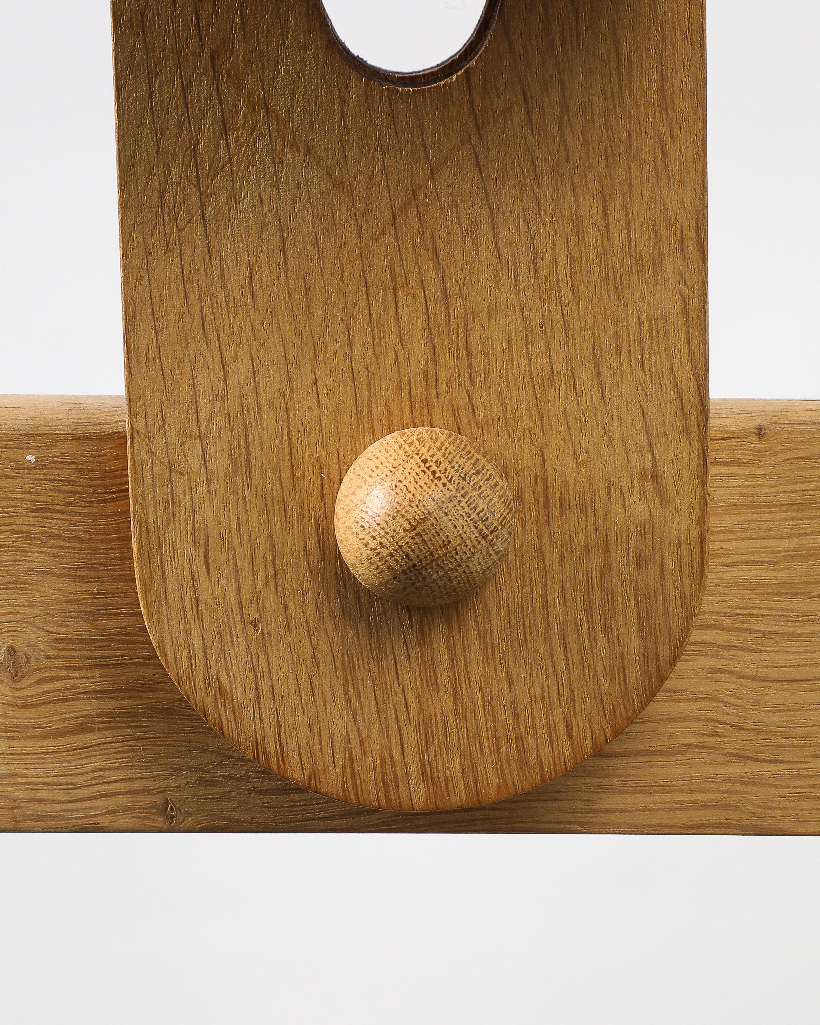 Oak Chandelier by Guillerme and Chambron, France, c. 1960 For Sale 7
