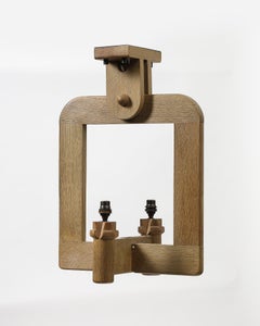 Oak Chandelier by Guillerme and Chambron, France, c. 1960