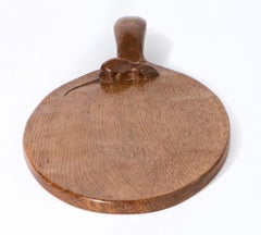 Oak Cheese Board by Robert Mouseman Thompson, England circa 1930