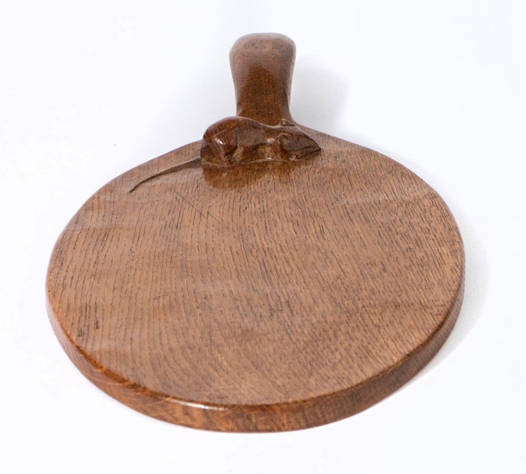 Oak Cheese Board by Robert Mouseman Thompson, England circa 1930 at 1stDibs