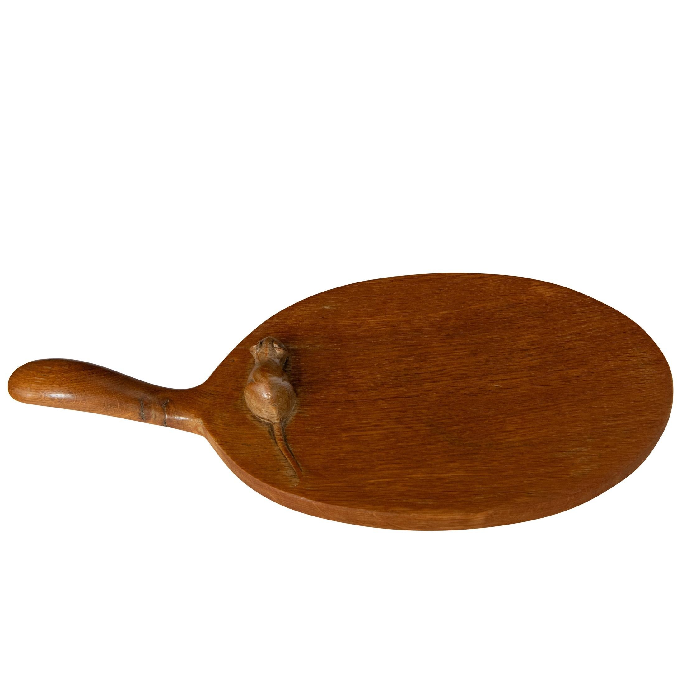 European Oak Cheese Board by Robert Thompson, England circa 1930 For Sale