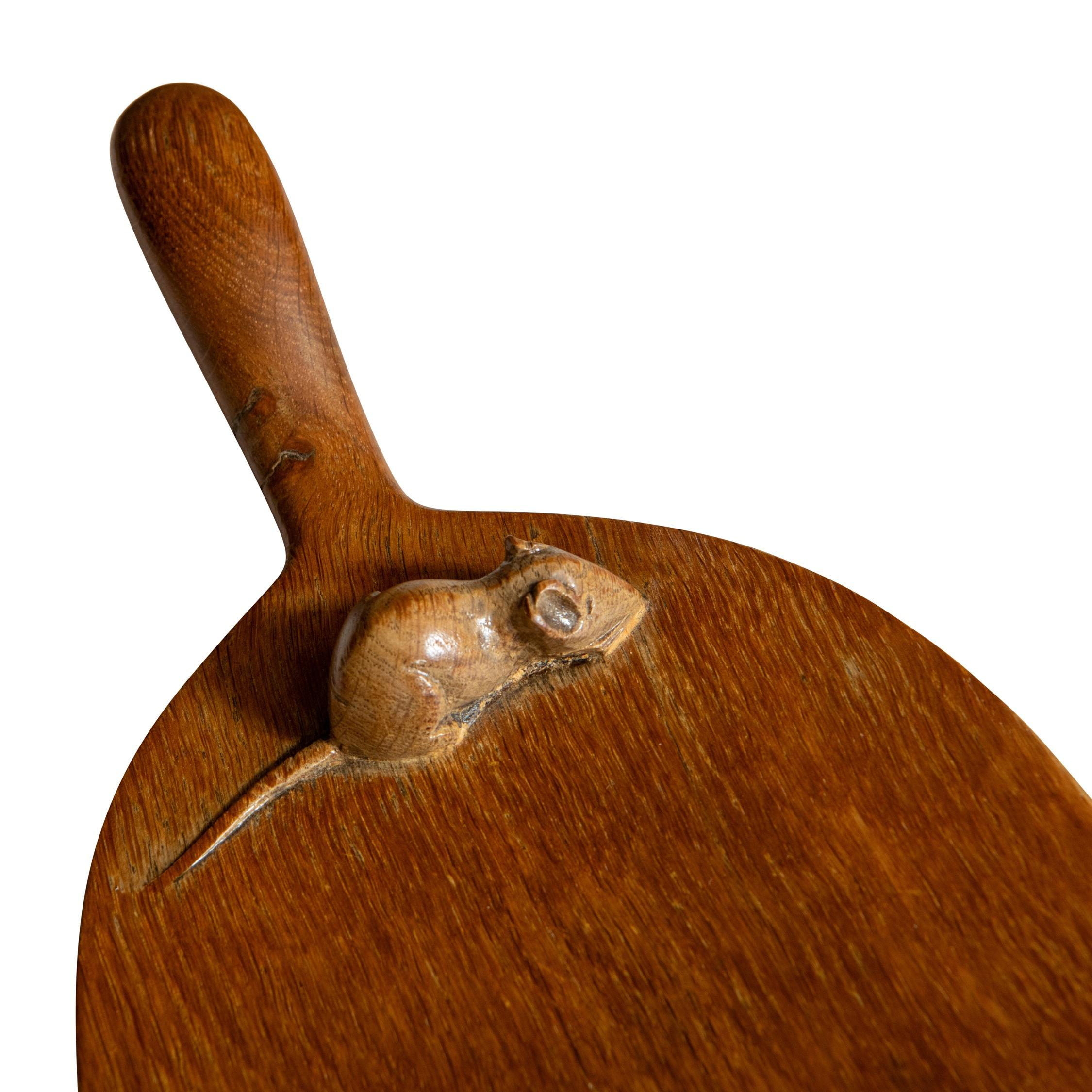 Hand-Carved Oak Cheese Board by Robert Thompson, England circa 1930 For Sale