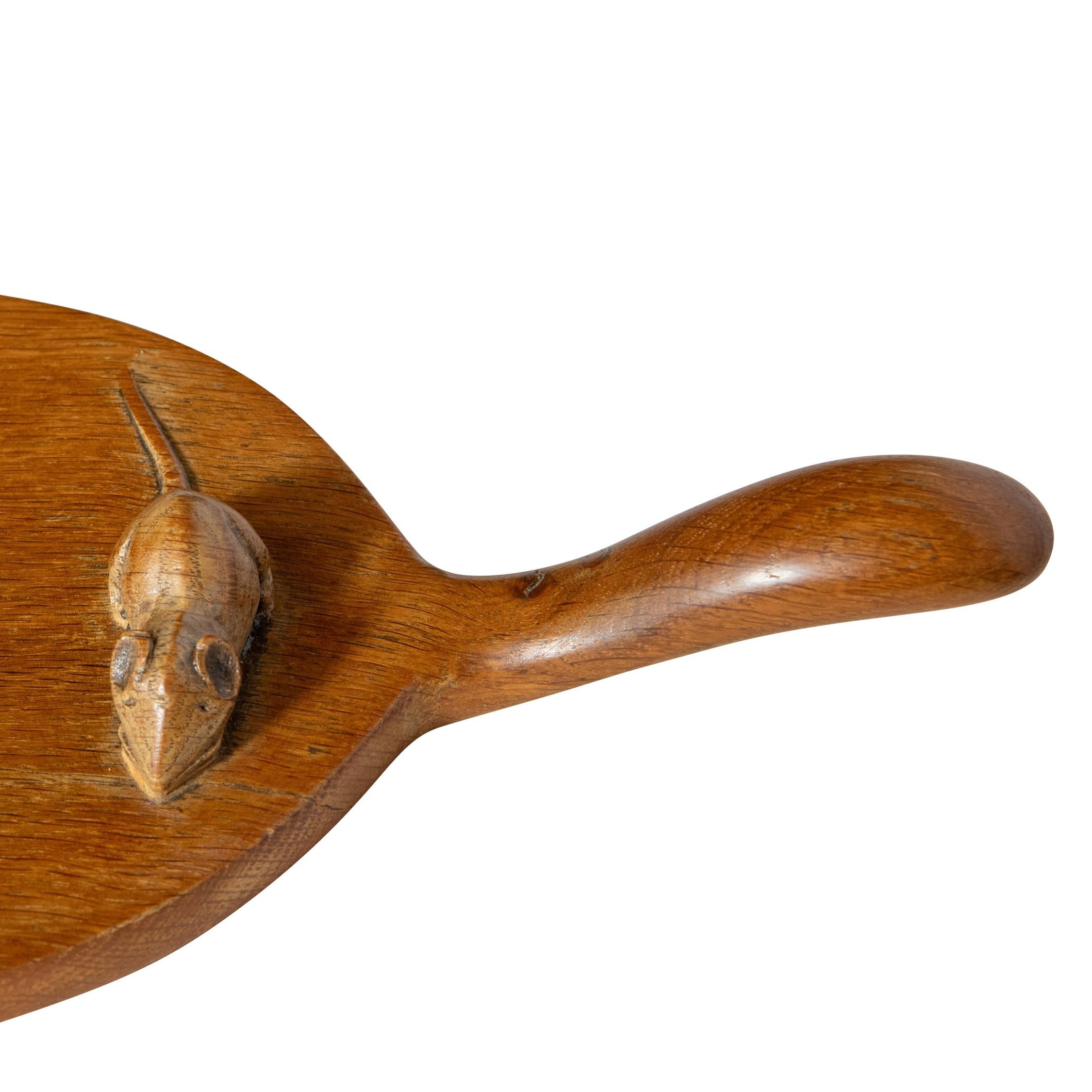 Oak Cheese Board by Robert Thompson, England circa 1930 In Good Condition For Sale In Knutsford, GB