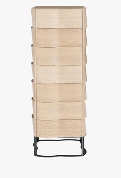Oak Chest of Drawers Tall Sculptural Design