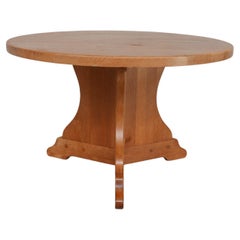 Oak Circular Mid-Century Dutch Dining Table