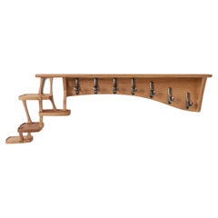 Oak Cirrus Coat Rack, Modern Wall Mounted Hooks and Shelves by Arid