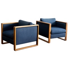 Oak Club Chairs, 1980s