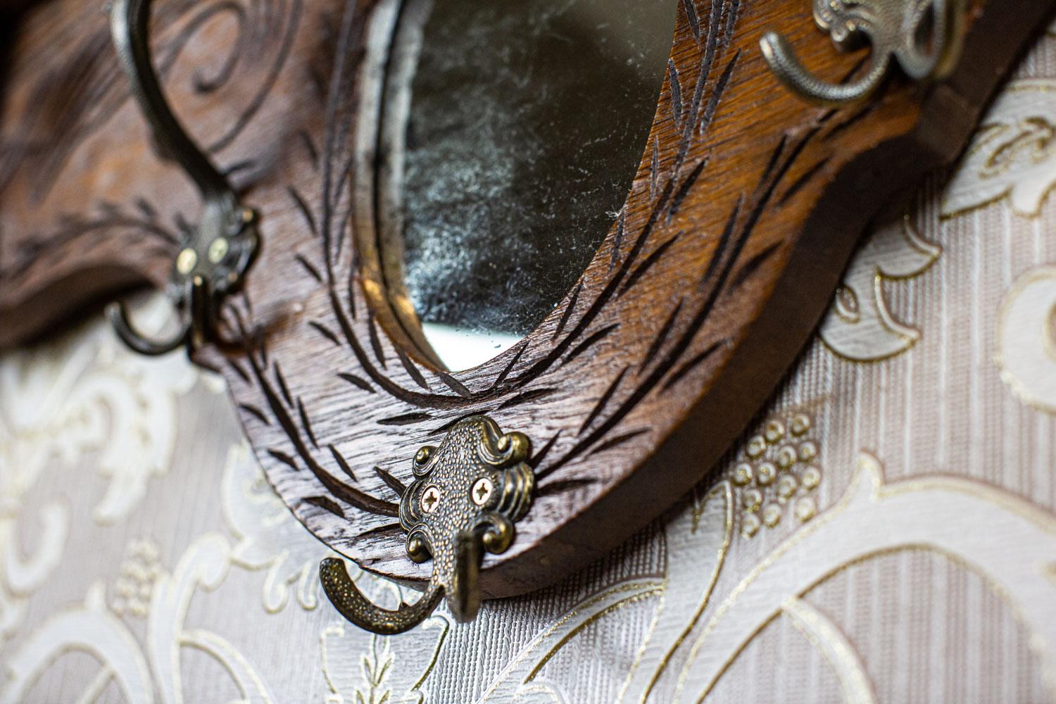 antique coat rack with mirror