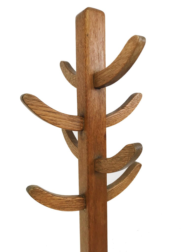 ENGLISH OAK UTILITY Coat Stand, 1940s at 1stDibs