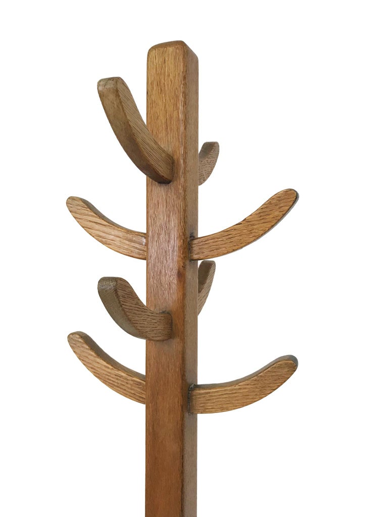 ENGLISH OAK UTILITY Coat Stand, 1940s at 1stDibs