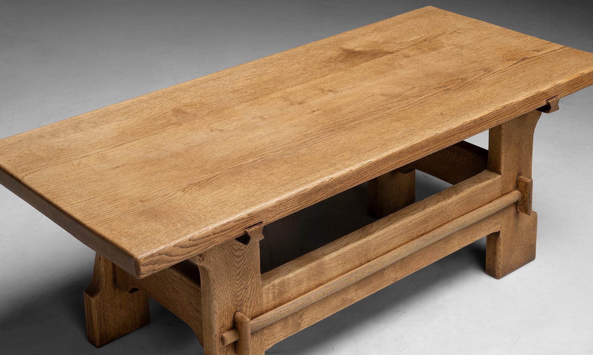 Arts and Crafts Oak Coffee Table, Belgium circa 1960 en vente