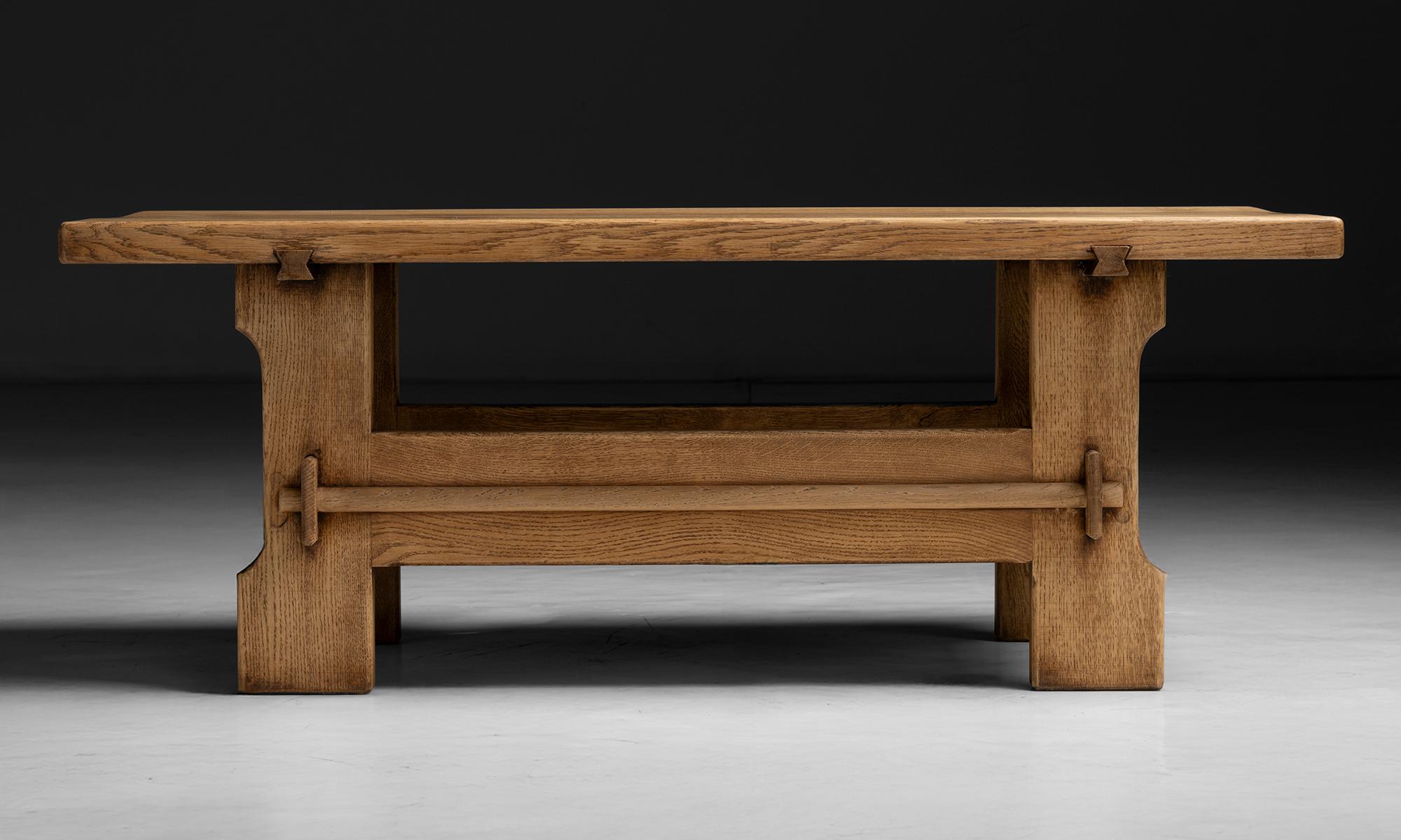 Chêne Oak Coffee Table, Belgium circa 1960 en vente