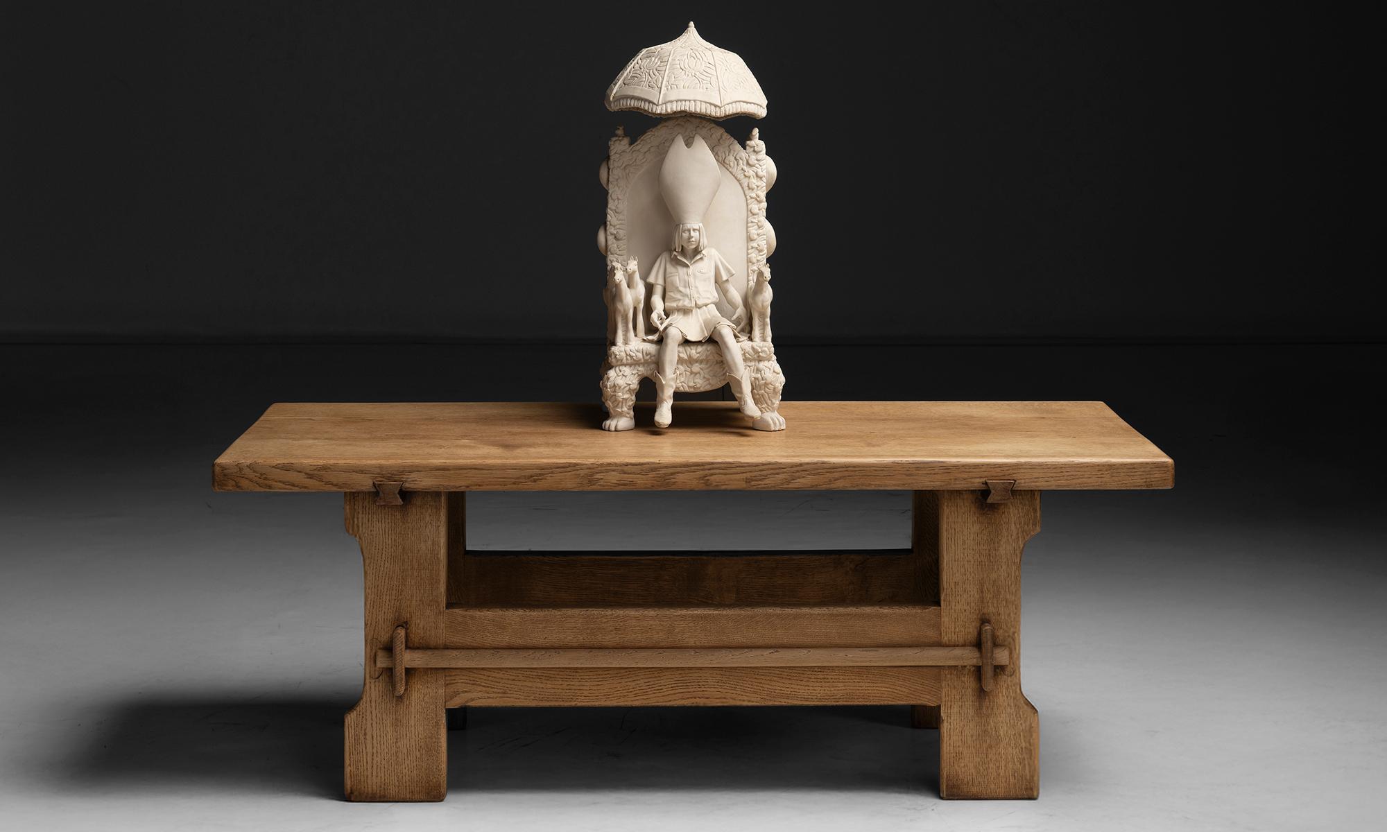 Oak Coffee Table, Belgium circa 1960 en vente 1