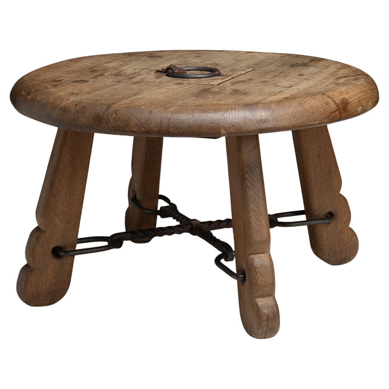 Oak Coffee Table, Belgium circa 1960