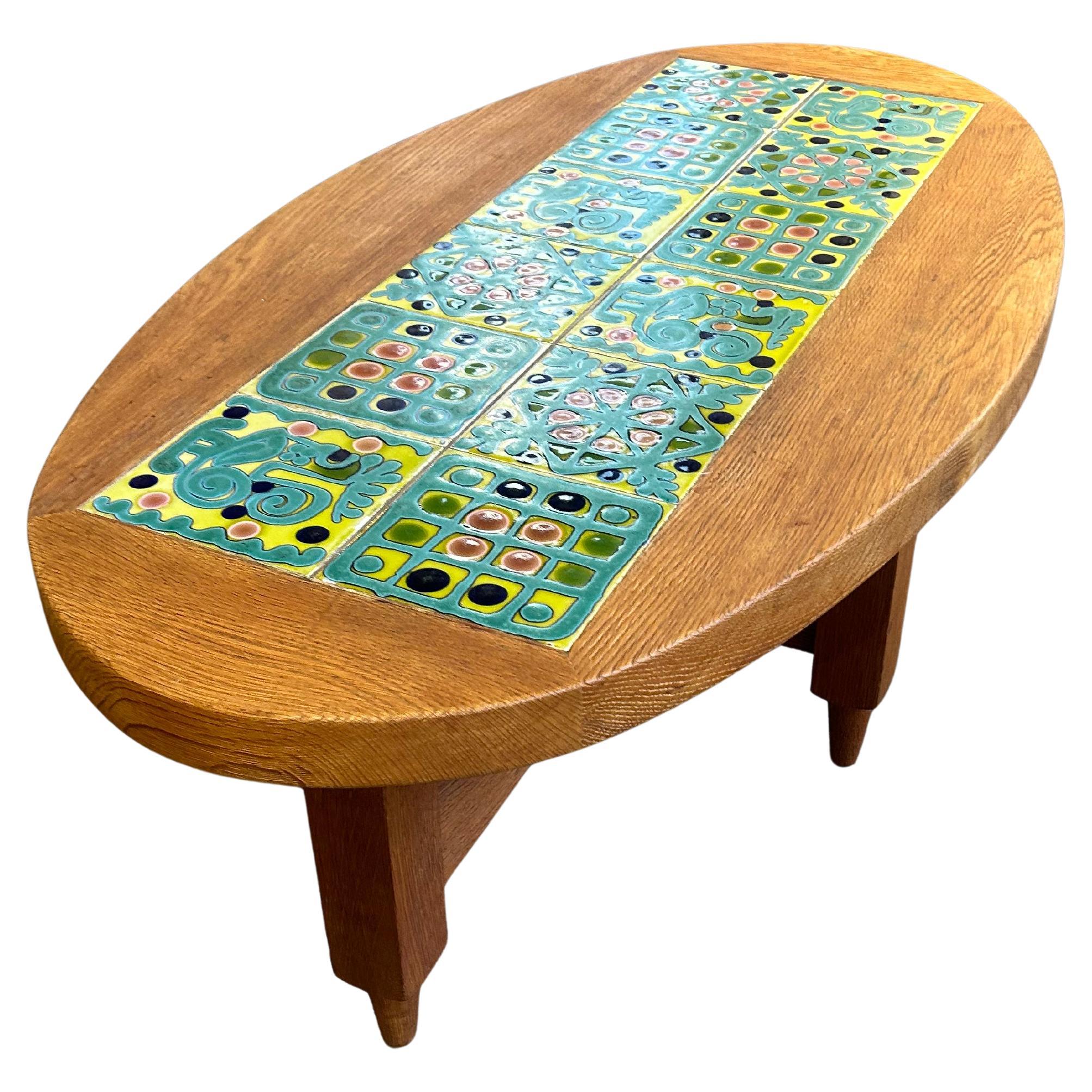 Tavolino in Oak di Guillerme & Chambron, Francia 1960