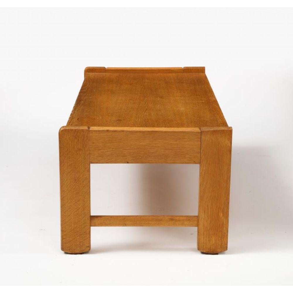 French Oak Coffee Table by Guillerme et Chambron, circa 1950 For Sale