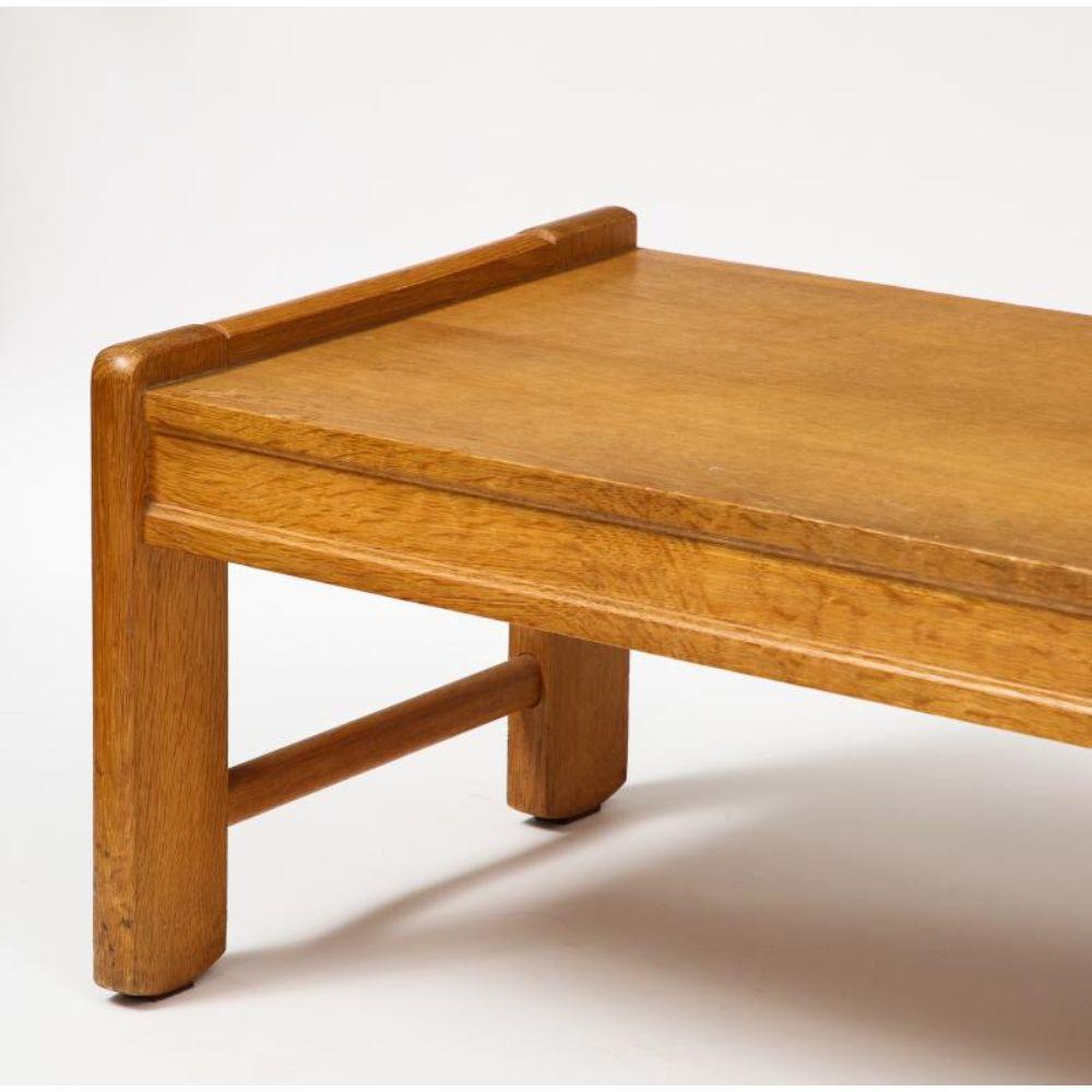 Oak Coffee Table by Guillerme et Chambron, circa 1950 For Sale 1