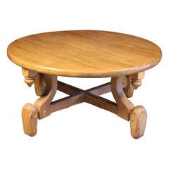 Oak Coffee Table by Guillerme et Chambron, France, 1960s