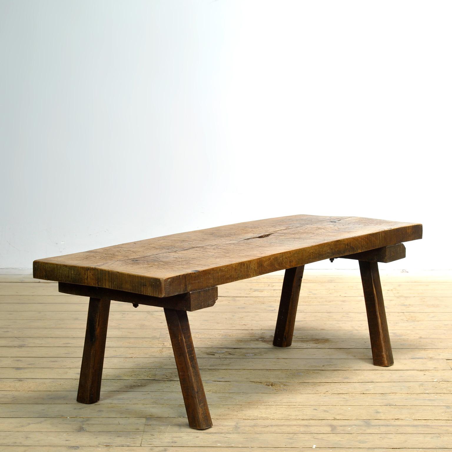 Hungarian oak coffee table, circa 1930s For Sale
