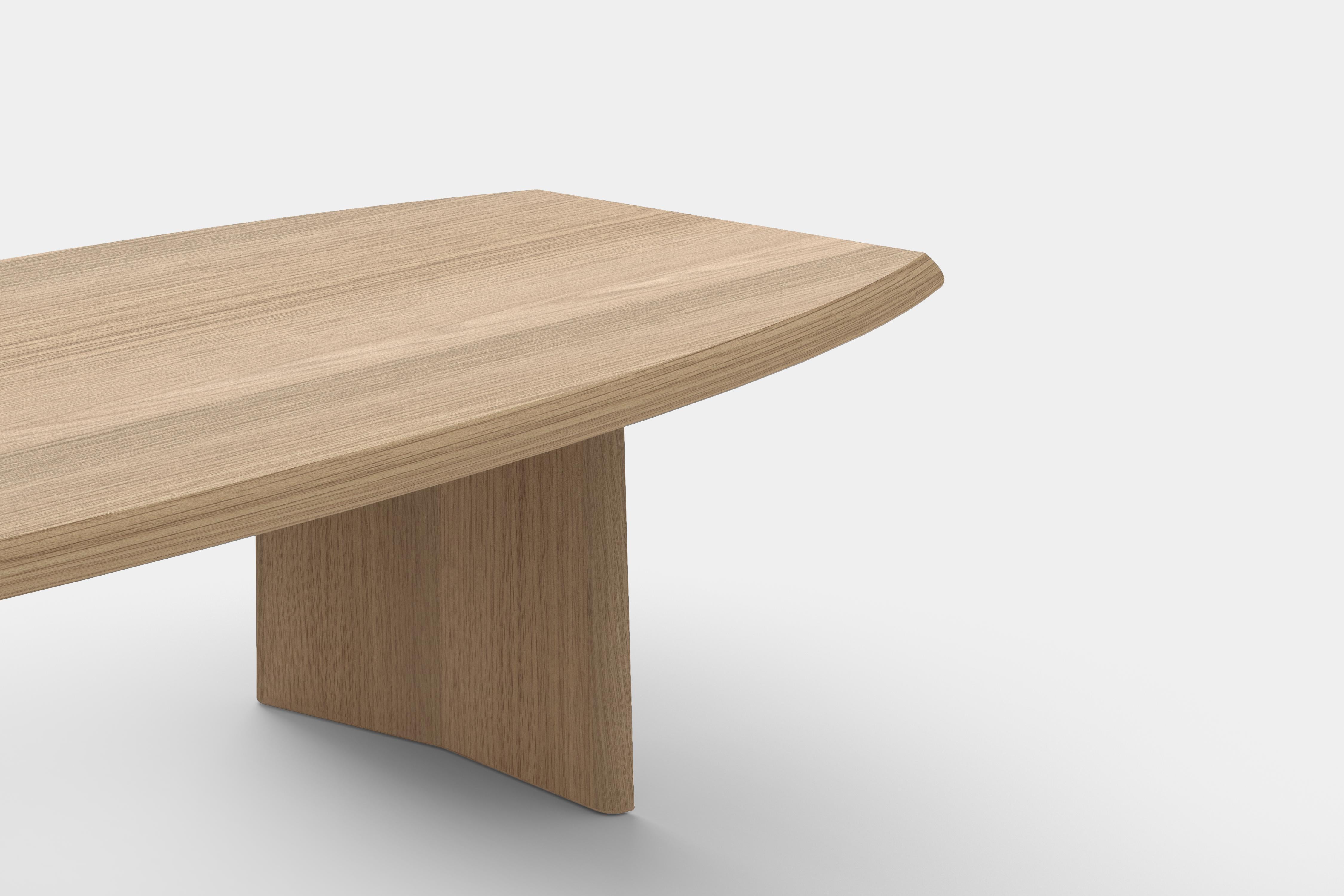 Peana Coffee Table, Bench in Natural Oak Solid Wood Finish by Joel Escalona en vente 2