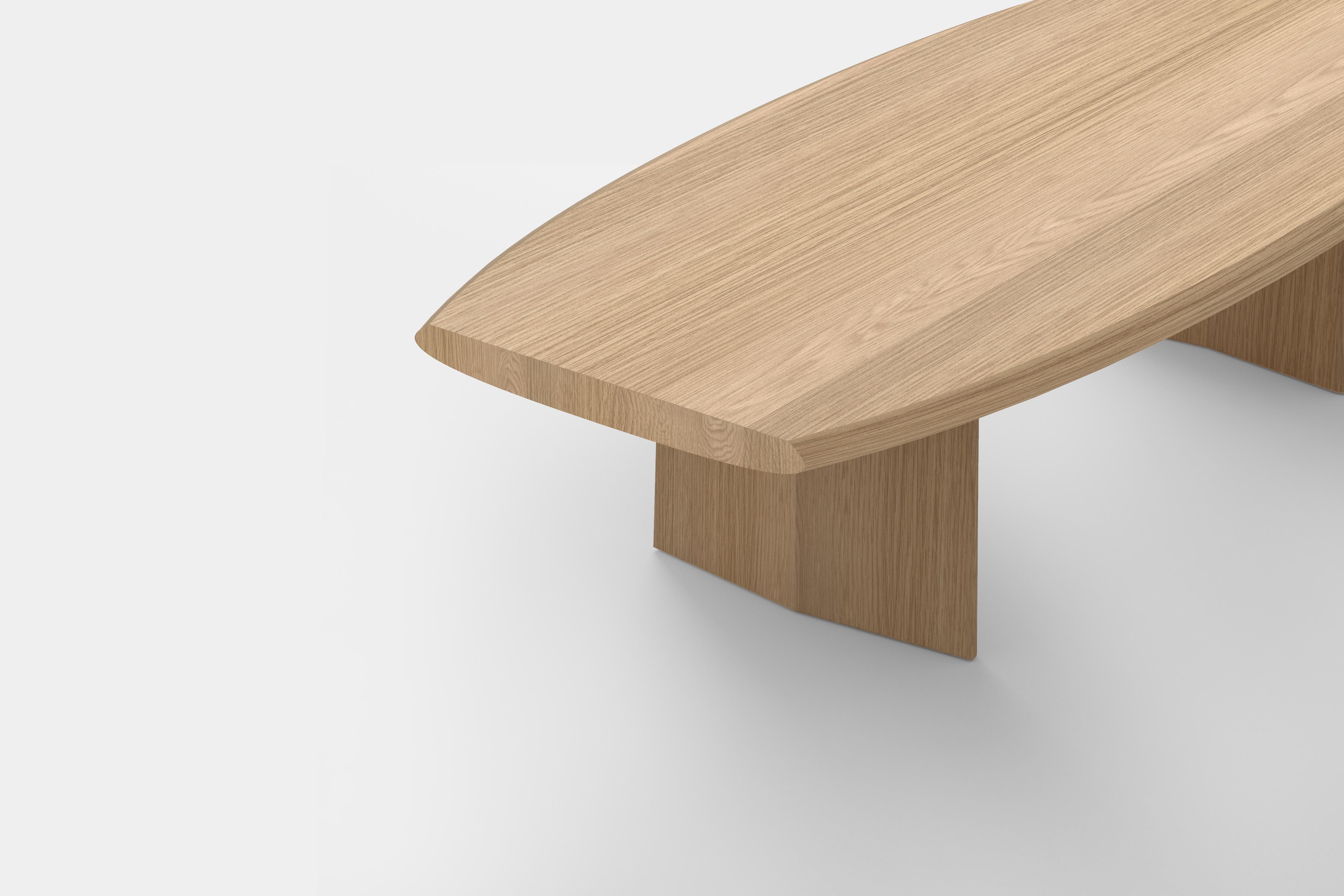 Peana Coffee Table, Bench in Natural Oak Solid Wood Finish by Joel Escalona en vente 1