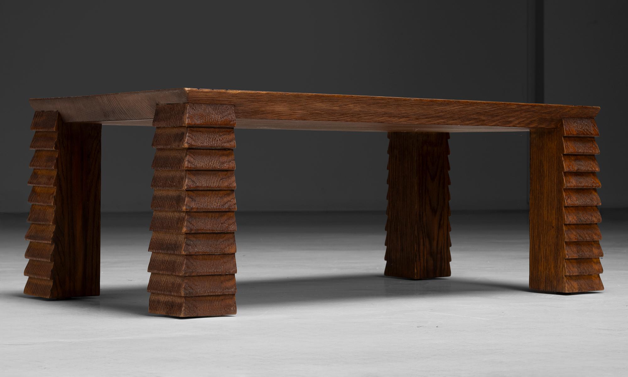 Oak Coffee Table Made in Los Angeles For Sale 1