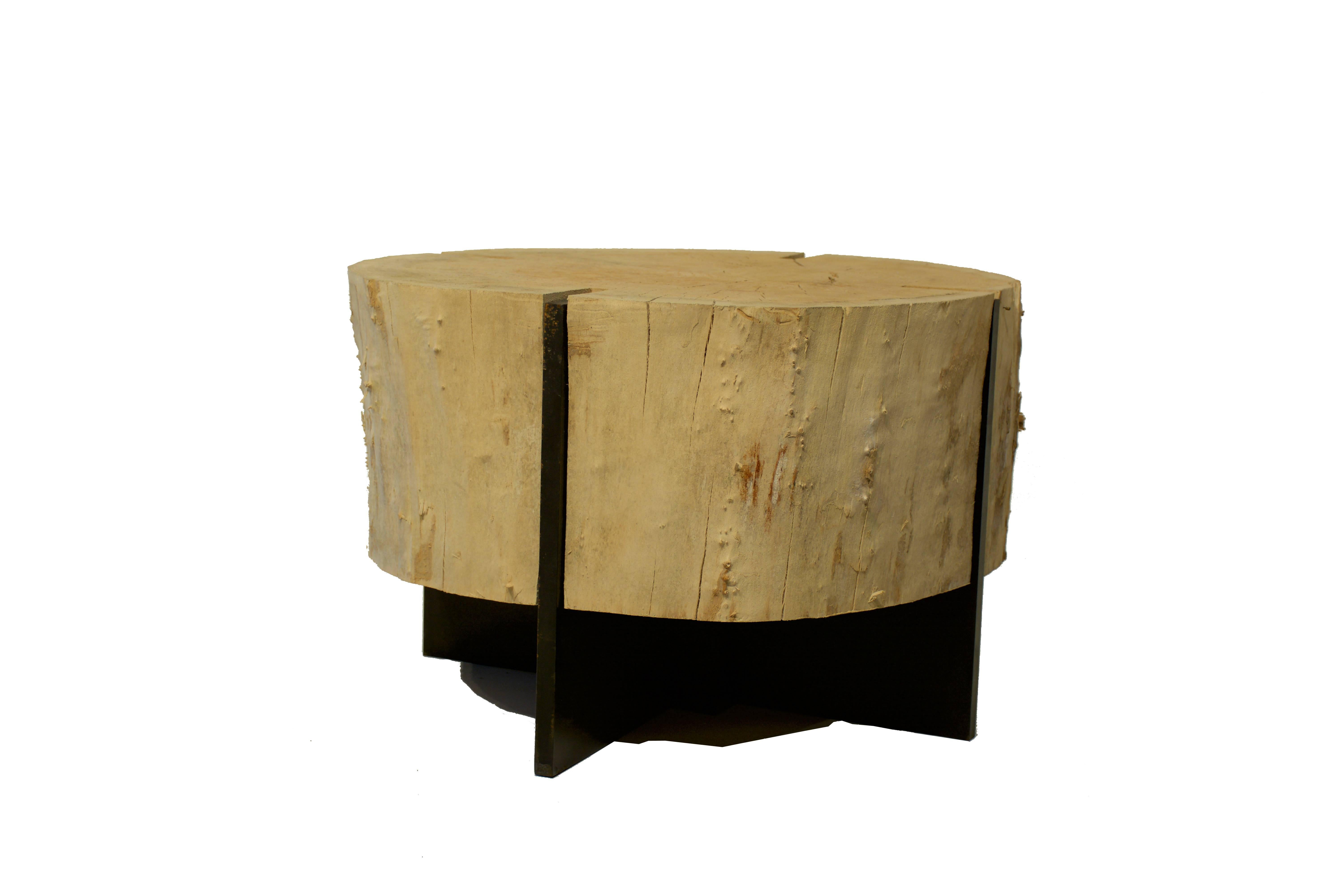 Contemporary Oak Coffee Table on Iron Mount