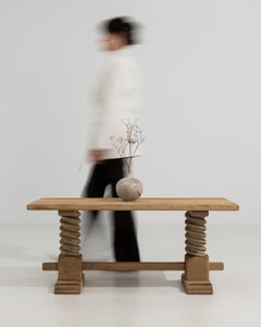 Oak Coffee Table With Corkscrew Legs