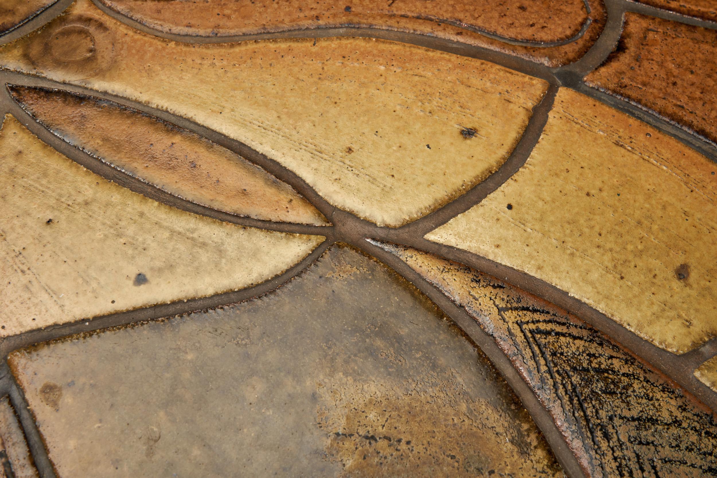 Table basse en Oak avec carreaux de grès émaillés par Søren Jean Larsen, Danemark années 1980 en vente 2