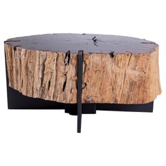 Oak Coffee Table with Organic Form from Medici Gardens in Italy Oak Coffee Table with Organic Form from Medici Gardens in Italy