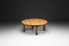 Oak Coffee Table with Round Legs, Europe 1960s