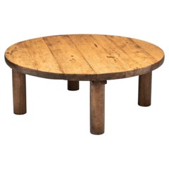 Oak Coffee Table with Round Legs, Europe 1960s
