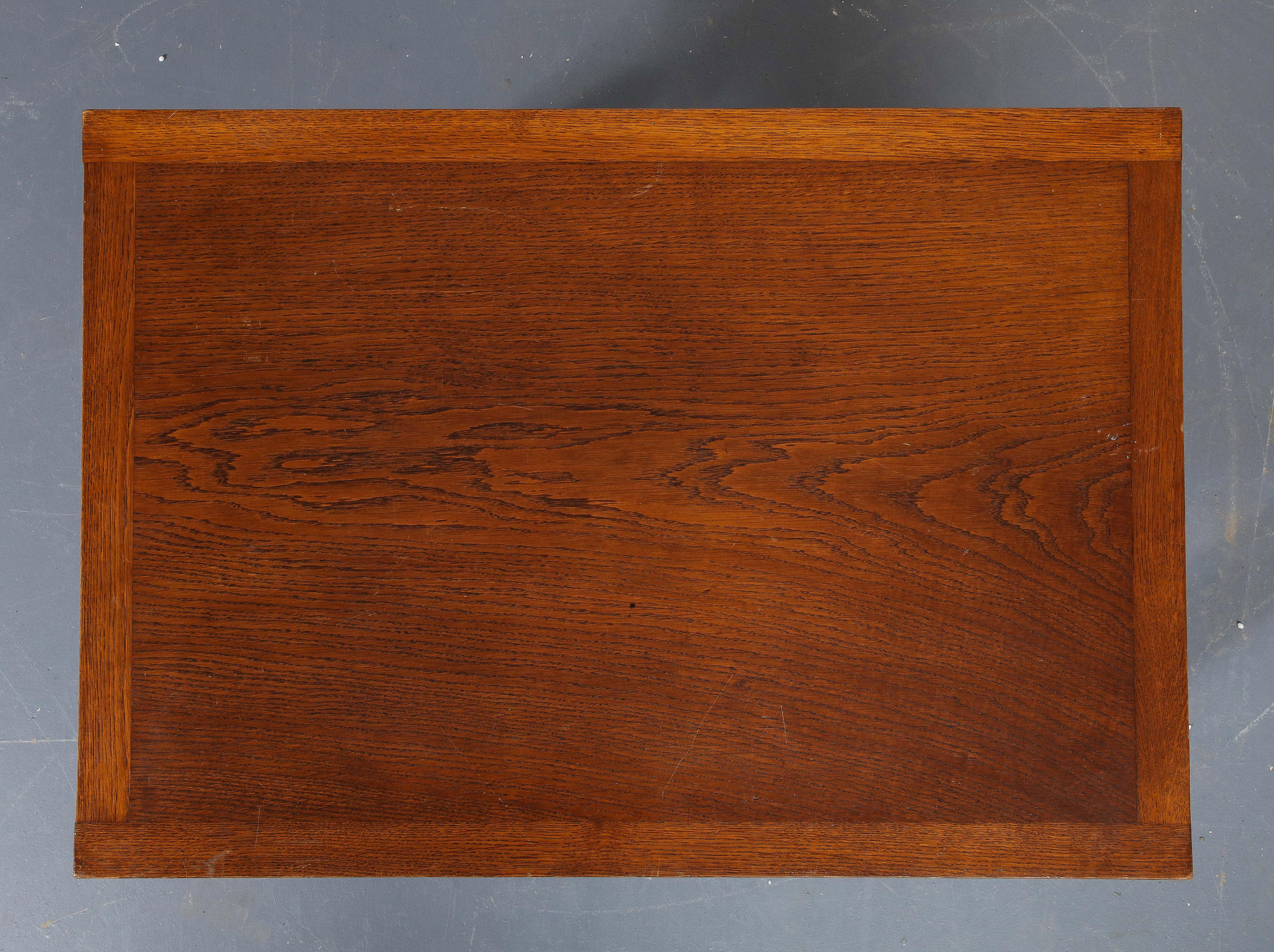 Oak Coffee Table With Turned Legs, in the Manner of Charles Dudouyt, France For Sale 6